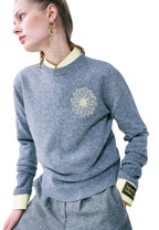 Cashmere Blended Basic Crew Neck Grey Lemon