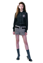 Cashmere Blended Cardigan Round Neck Charcoal Pink