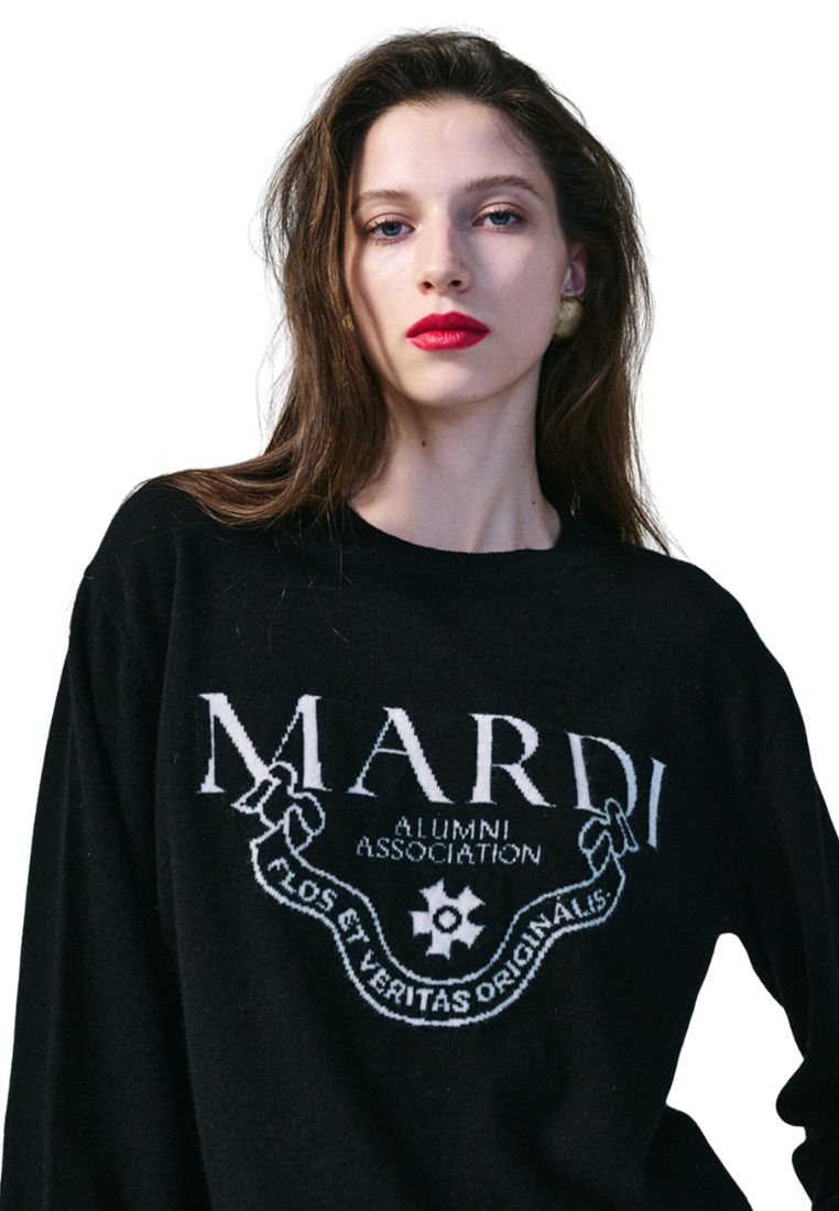 Cashmere Crew Neck Alumni Classique Black Ivory