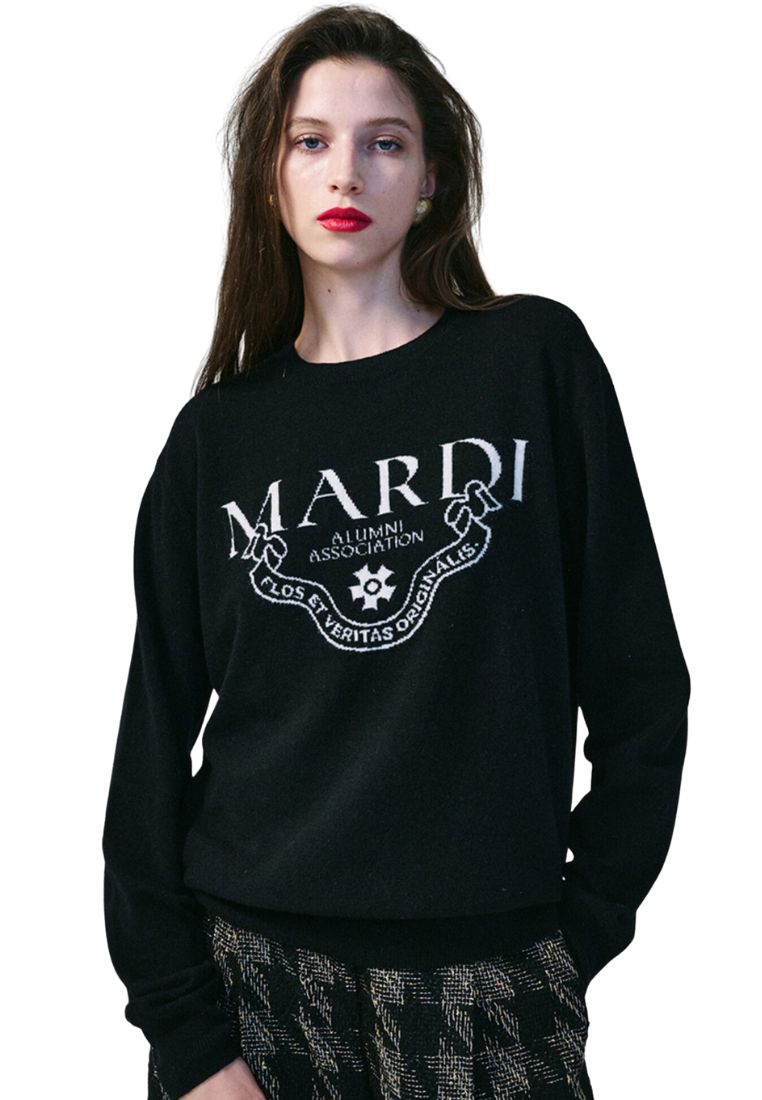 Cashmere Crew Neck Alumni Classique Black Ivory