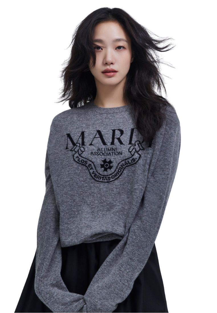 Cashmere Crew Neck Alumni Classique Grey Black