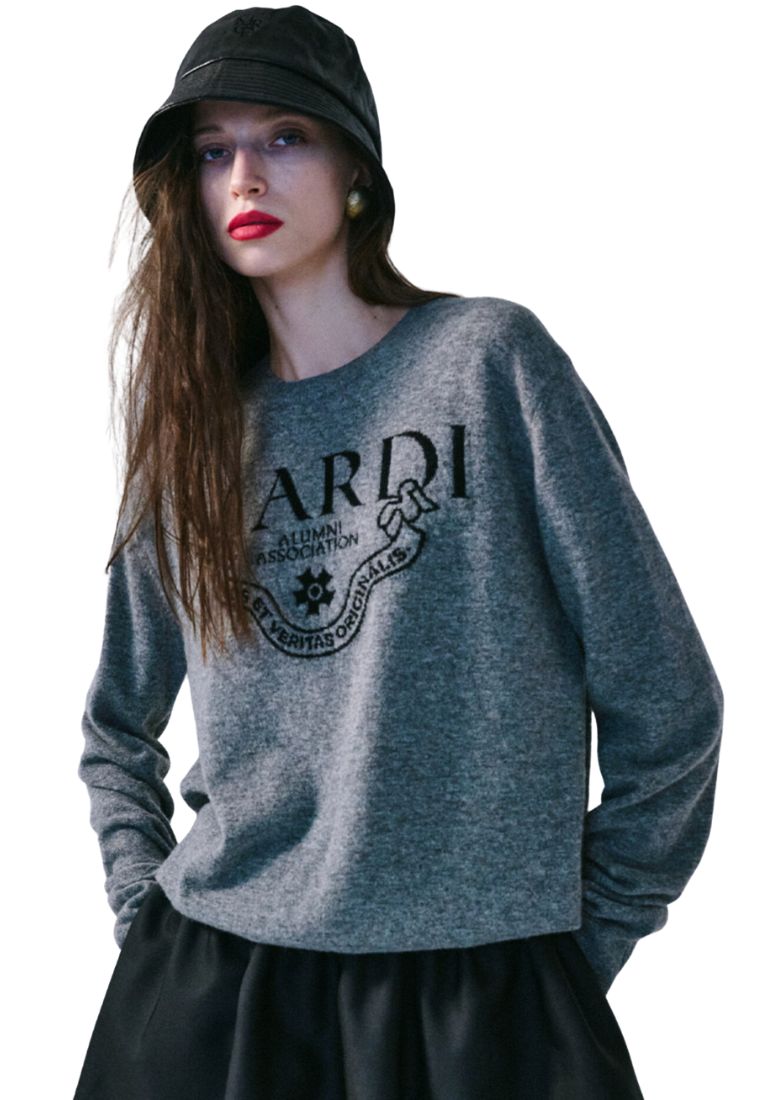 Cashmere Crew Neck Alumni Classique Grey Black