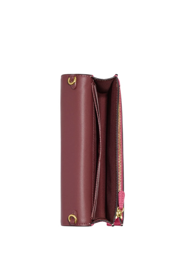 Anna Foldover Clutch Crossbody With Trompe L'oeil Print Petunia Multi
