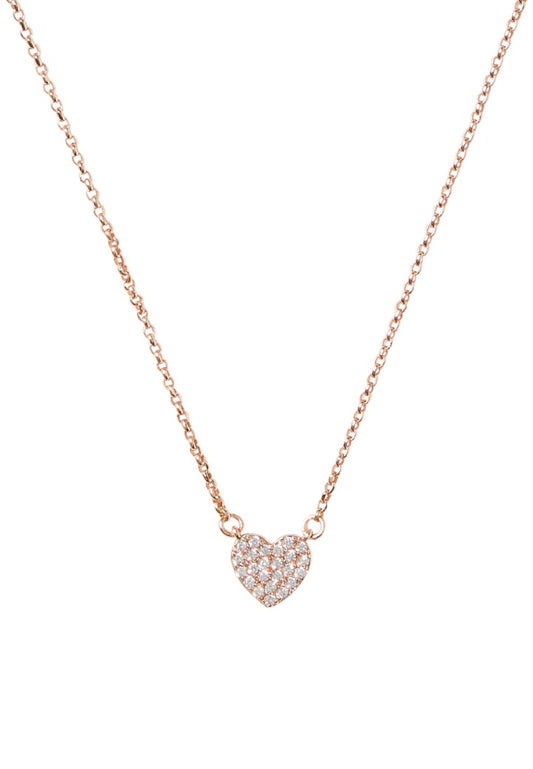 Pave Heart Mini Pendant Rose Gold