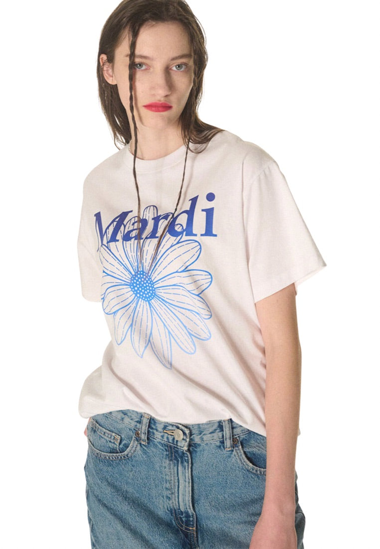 Tshirt FlowerMardi Gradation White Blue