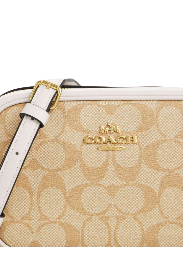 Mini Jamie Camera Bag In Signature Canvas Light Khaki Chalk