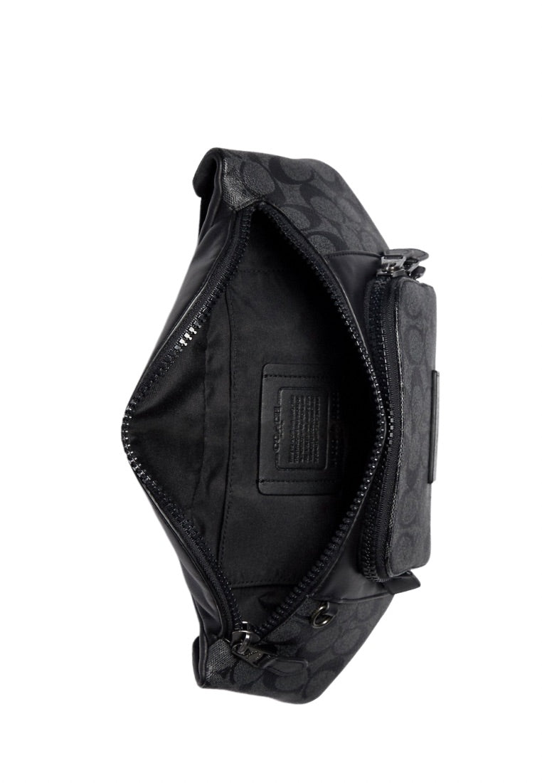 Track Belt Bag In Signature Canvas Charcoal Black