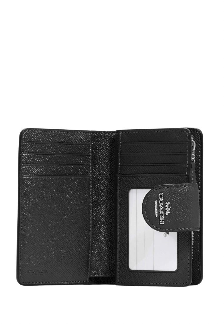 Medium Corner Zip Wallet Silver Black