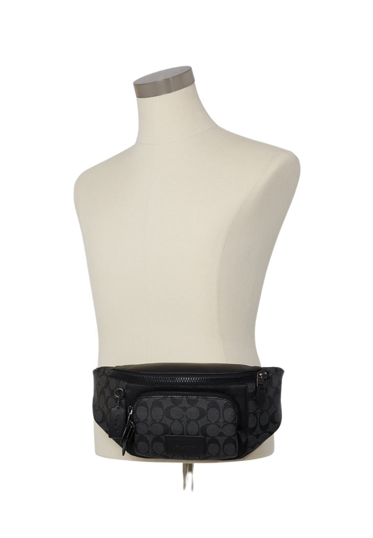 Track Belt Bag In Signature Canvas Charcoal Black