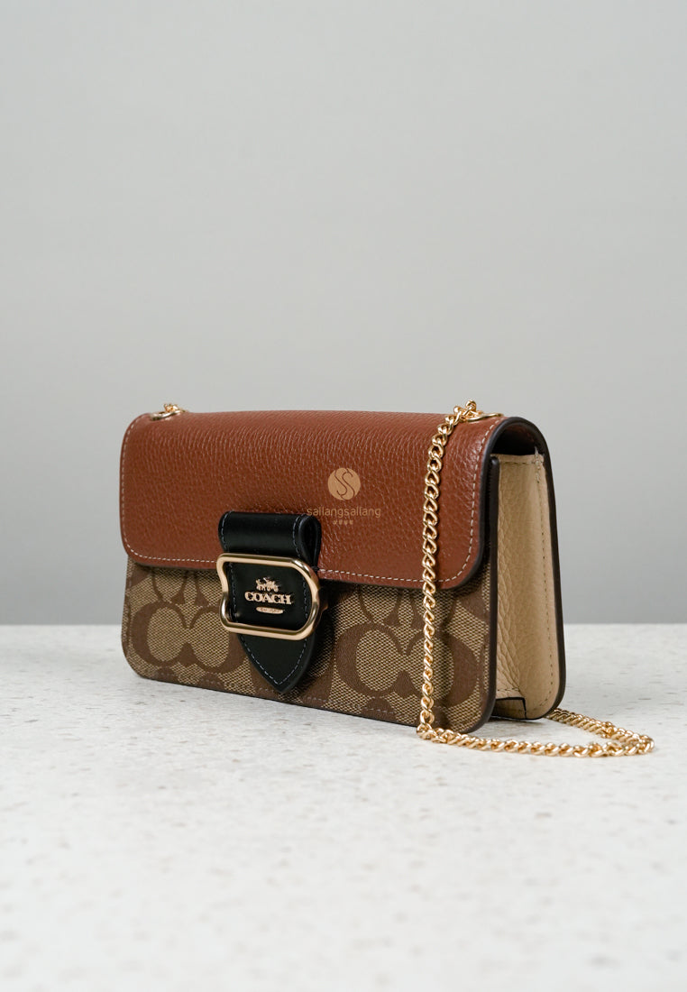 [DEFECT SALE 03] Morgan Crossbody In Colorblock Signature Canvas Khaki Multi