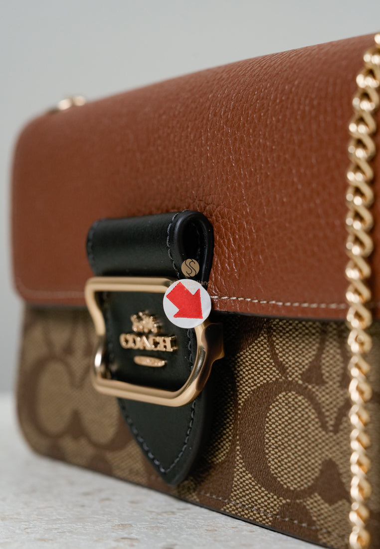 [DEFECT SALE 03] Morgan Crossbody In Colorblock Signature Canvas Khaki Multi