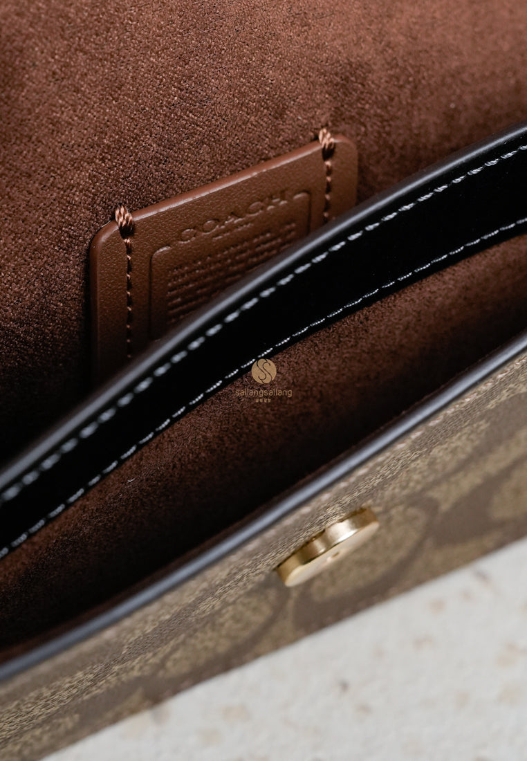 [DEFECT SALE 03] Morgan Crossbody In Colorblock Signature Canvas Khaki Multi