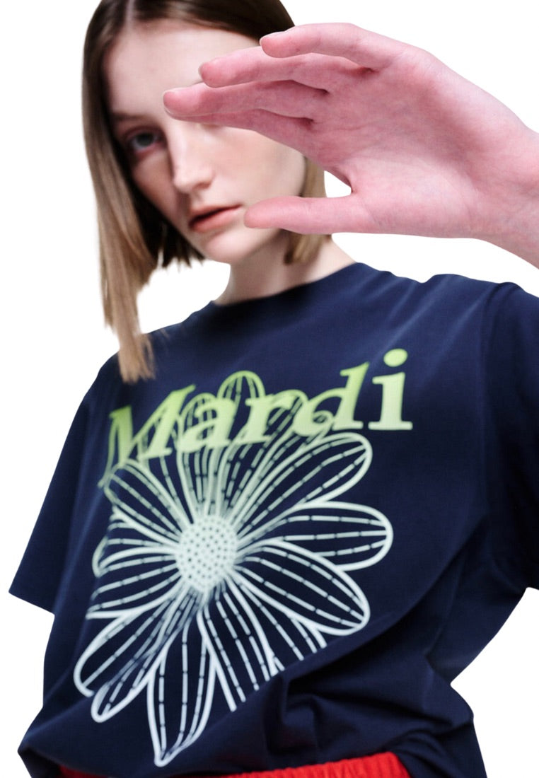 Tshirt FlowerMardi Gradation Navy Apple Green