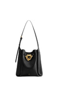 Charlene Double Buckle Hobo Bag - Black