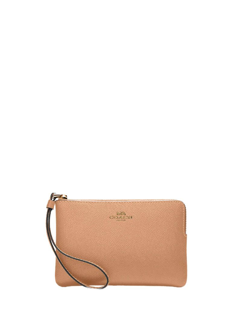 Corner Zip Wristlet Taupe