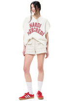 Cotton Cable Vest Logo Ivory