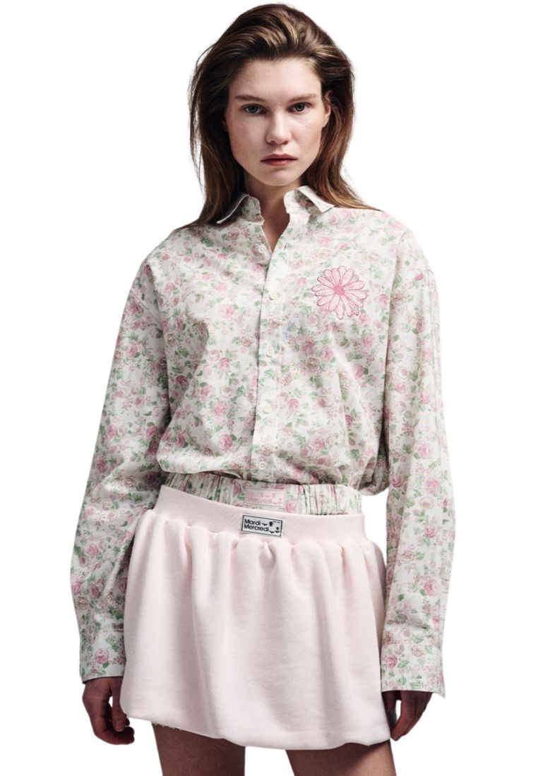 Cotton Shirt Floral Pink
