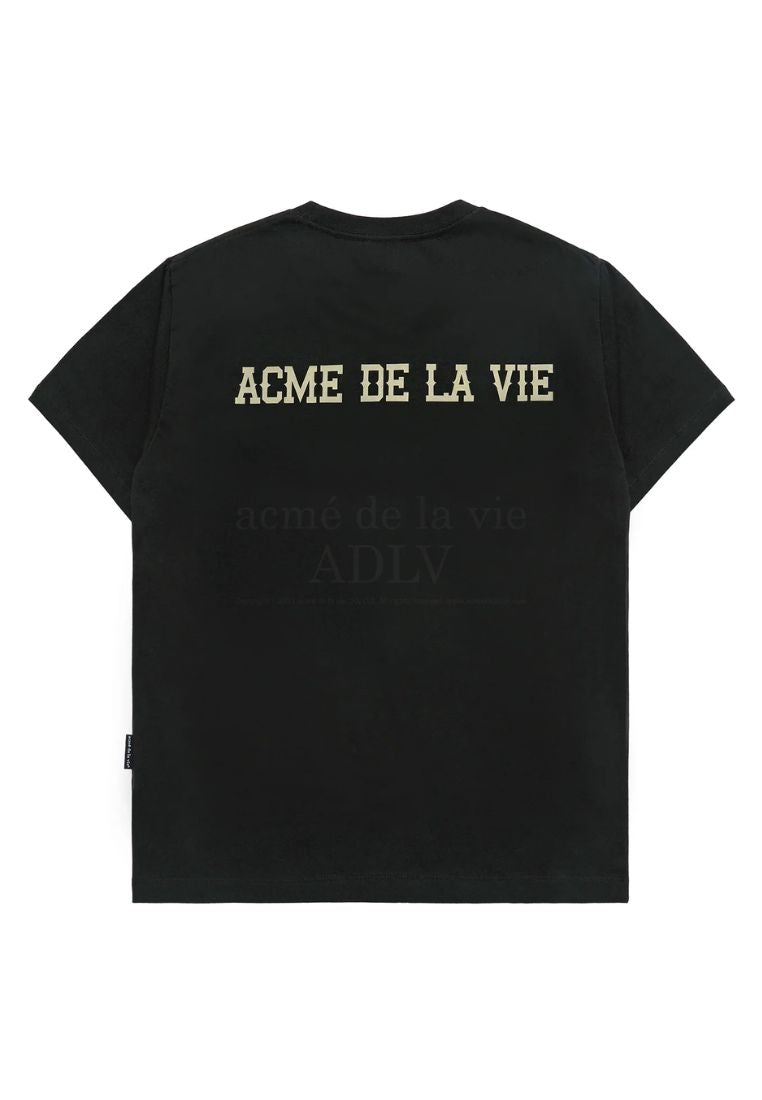 Cowboy Lettering Baby Face Short Sleeve T-Shirt Black