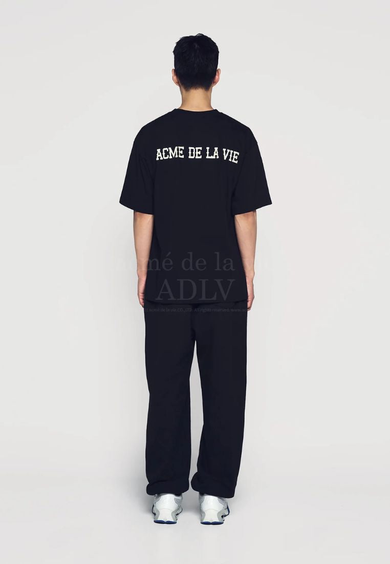 Cowboy Lettering Baby Face Short Sleeve T-Shirt Black