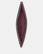 Croc Embossed Small Slim Card Holder Deep Cherry