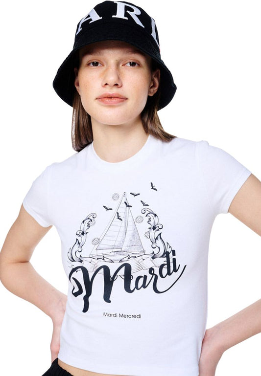 Cropped Tshirt Bon Voyage White Black