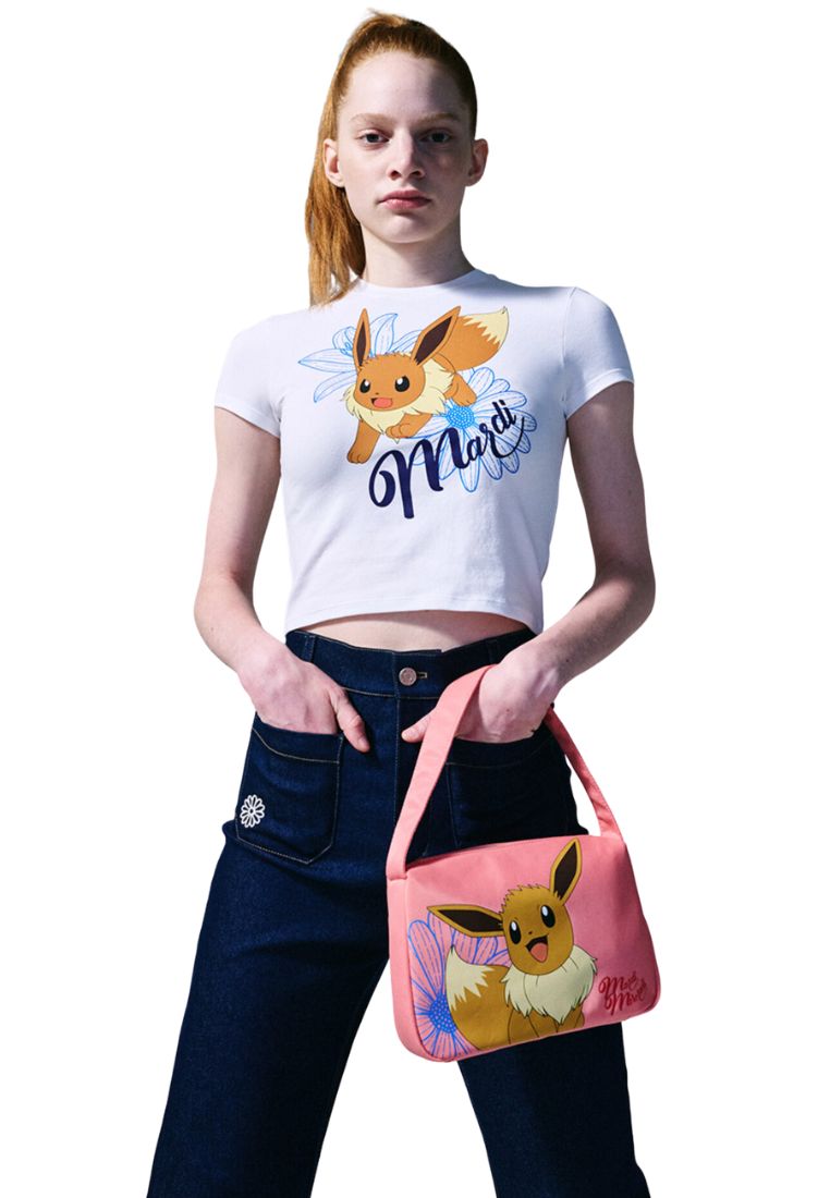 Cropped Tshirt Flower Eievui White