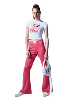 Cropped Tshirt Flower Purin White