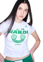 Cropped Tshirt Rainbow White Green