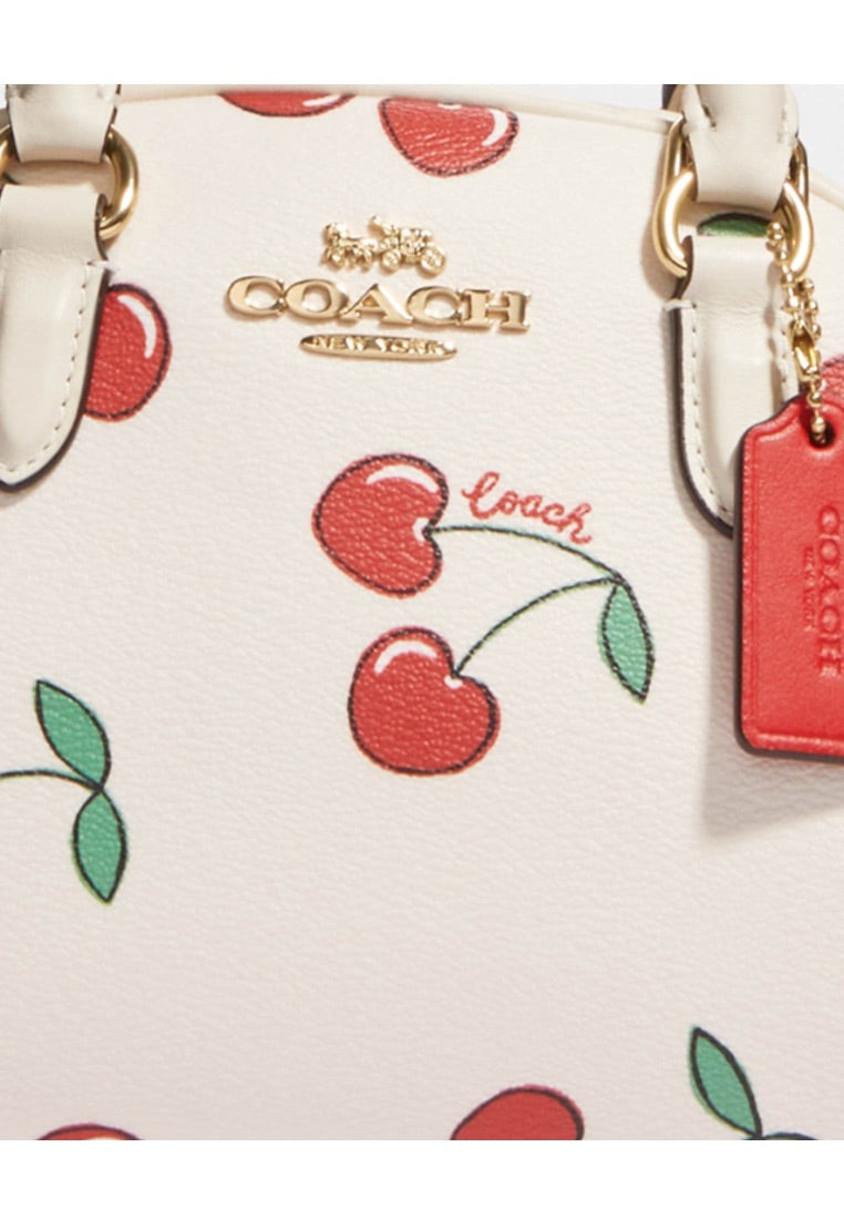 Sydney Satchel With Heart Cherry Print Chalk Multi