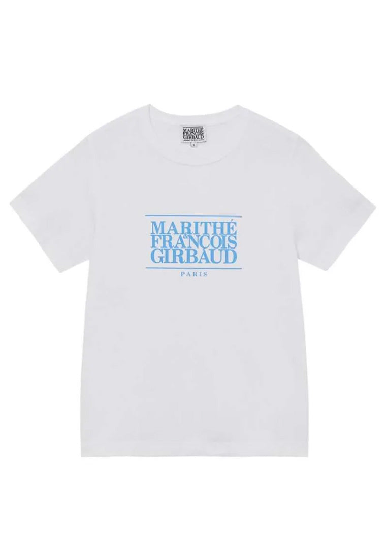 [DEFECT SALE 426] W Classic Logo Tee White/Sky Blue size M