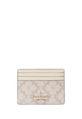 Signature Spade Flower Small Slim Card Holder Dark Mushroom Multi