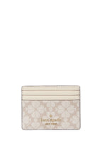 Signature Spade Flower Small Slim Card Holder Dark Mushroom Multi