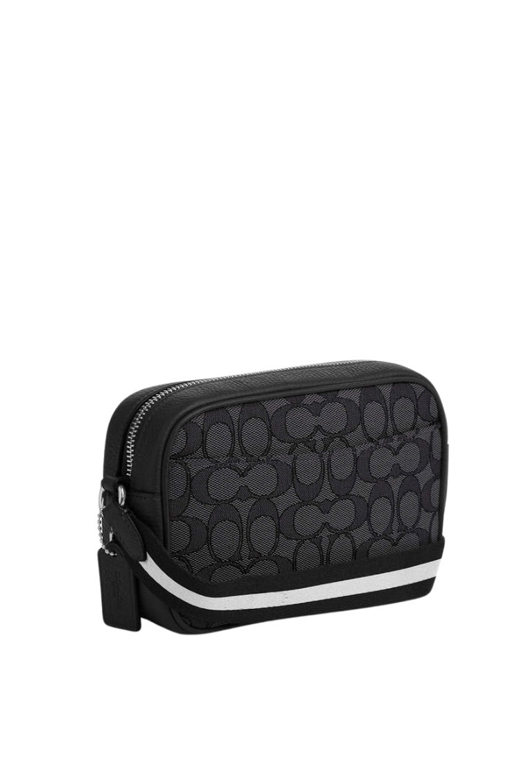 Mini Jamie Camera Bag In Signature Jacquard Smoke Black Multi