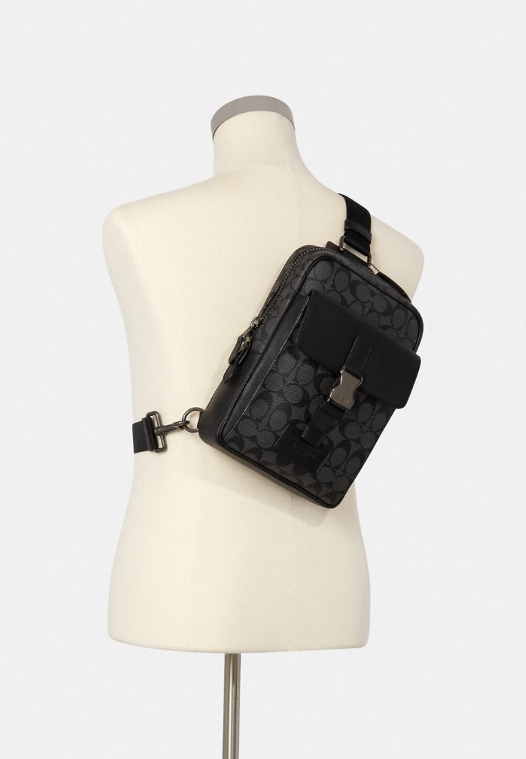 Track Pack In Signature Canvas Charcoal Black