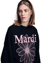 Sweatshirt FlowerMardi Needlework Black Pink