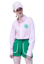 Cotton Shirt Candy Stripe Pink Green