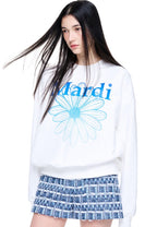 Sweatshirt FlowerMardi Gradation White Blue