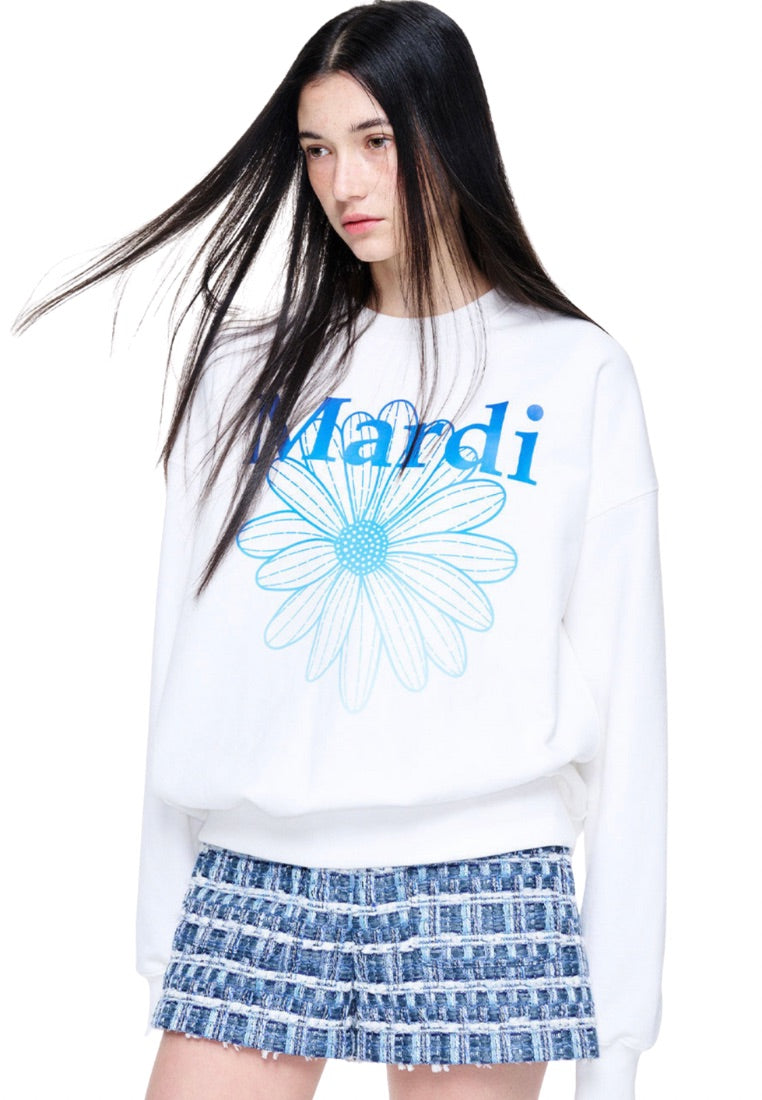 Sweatshirt FlowerMardi Gradation White Blue