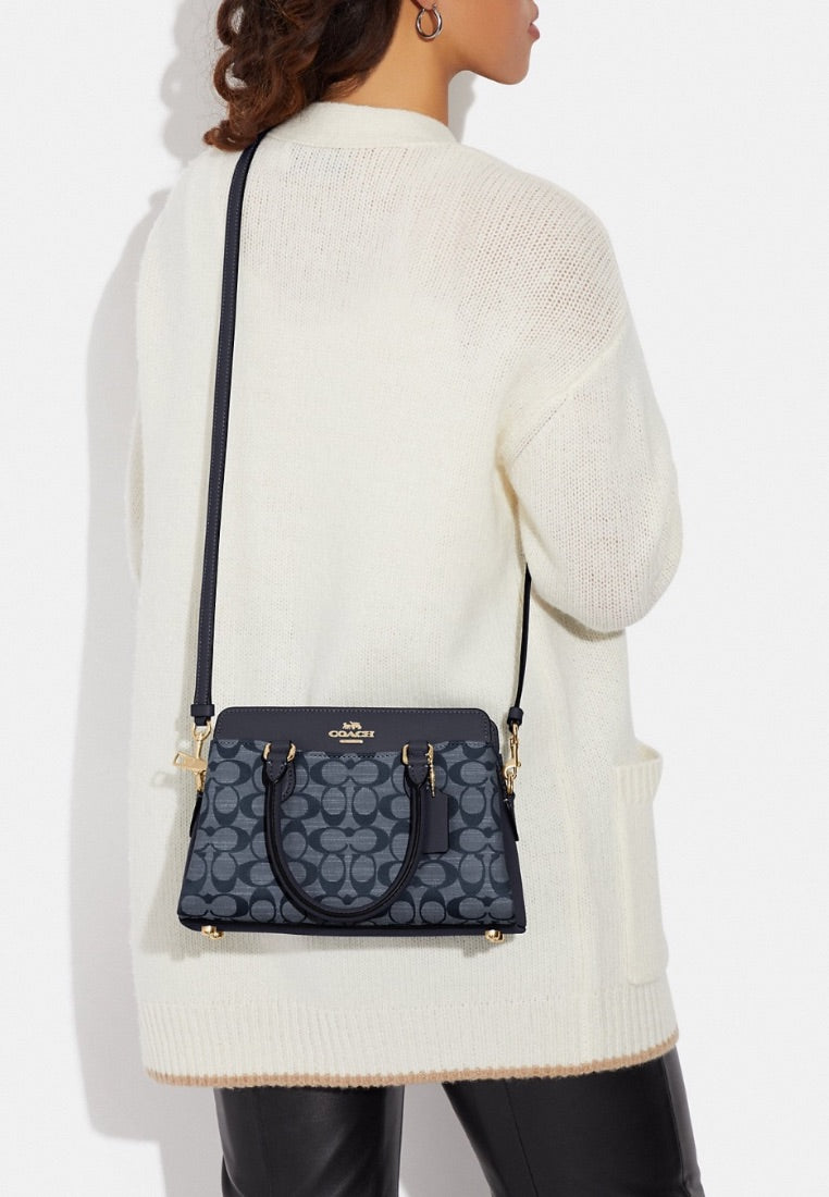 Mini Darcie Carryall In Signature Chambray Denim Multi
