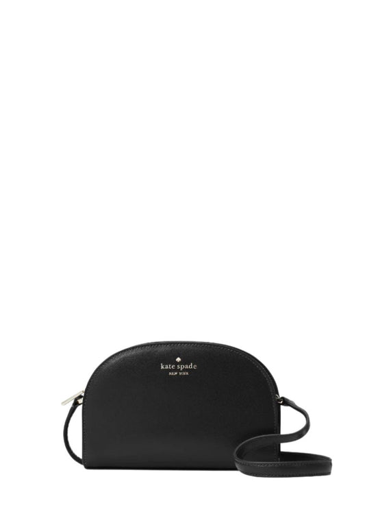Perry Leather Dome Crossbody Black