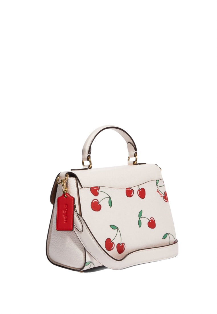 Morgan Top Handle Satchel With Heart Cherry Print Chalk Multi