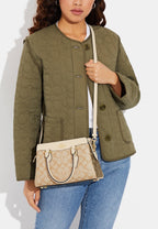 Mini Darcie Carryall In Blocked Signature Canvas Light Khaki Multi