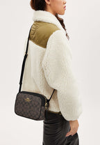 Jamie Camera Bag In Signature Canvas Brown Black