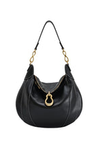 Daria Metal Pendant Embellished Shoulder Bag - Black