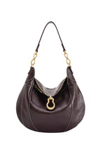 Daria Metal Pendant Embellished Shoulder Bag - Dark Brown