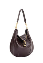 Daria Metal Pendant Embellished Shoulder Bag - Dark Brown