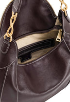 Daria Metal Pendant Embellished Shoulder Bag - Dark Brown