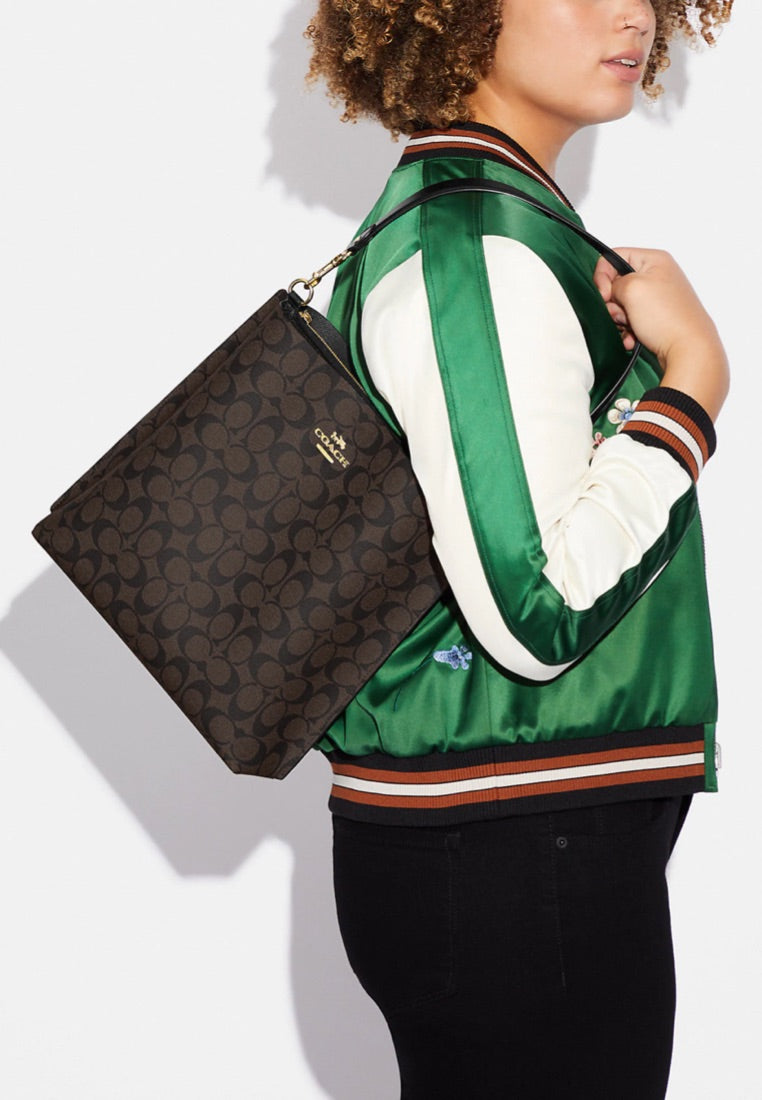 Mollie Bucket Bag In Signature Canvas Brown Black
