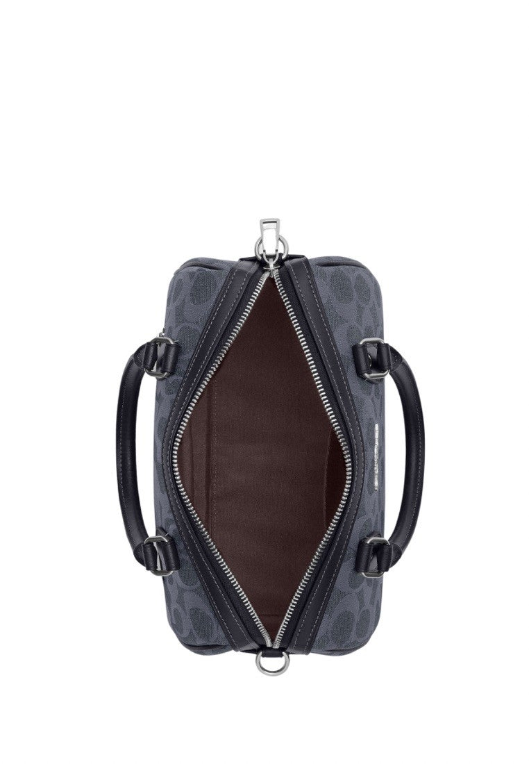 Rowan Satchel Bag In Signature Canvas Denim Midnight Navy