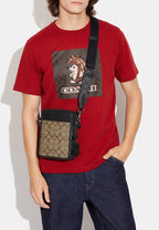 Sullivan Crossbody In Blocked Signature Canvas Khaki Charcoal